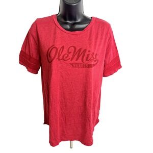 Ole Miss Rebels Shirt Womens Small Red NCAA College Basketball Soft Tee Venley